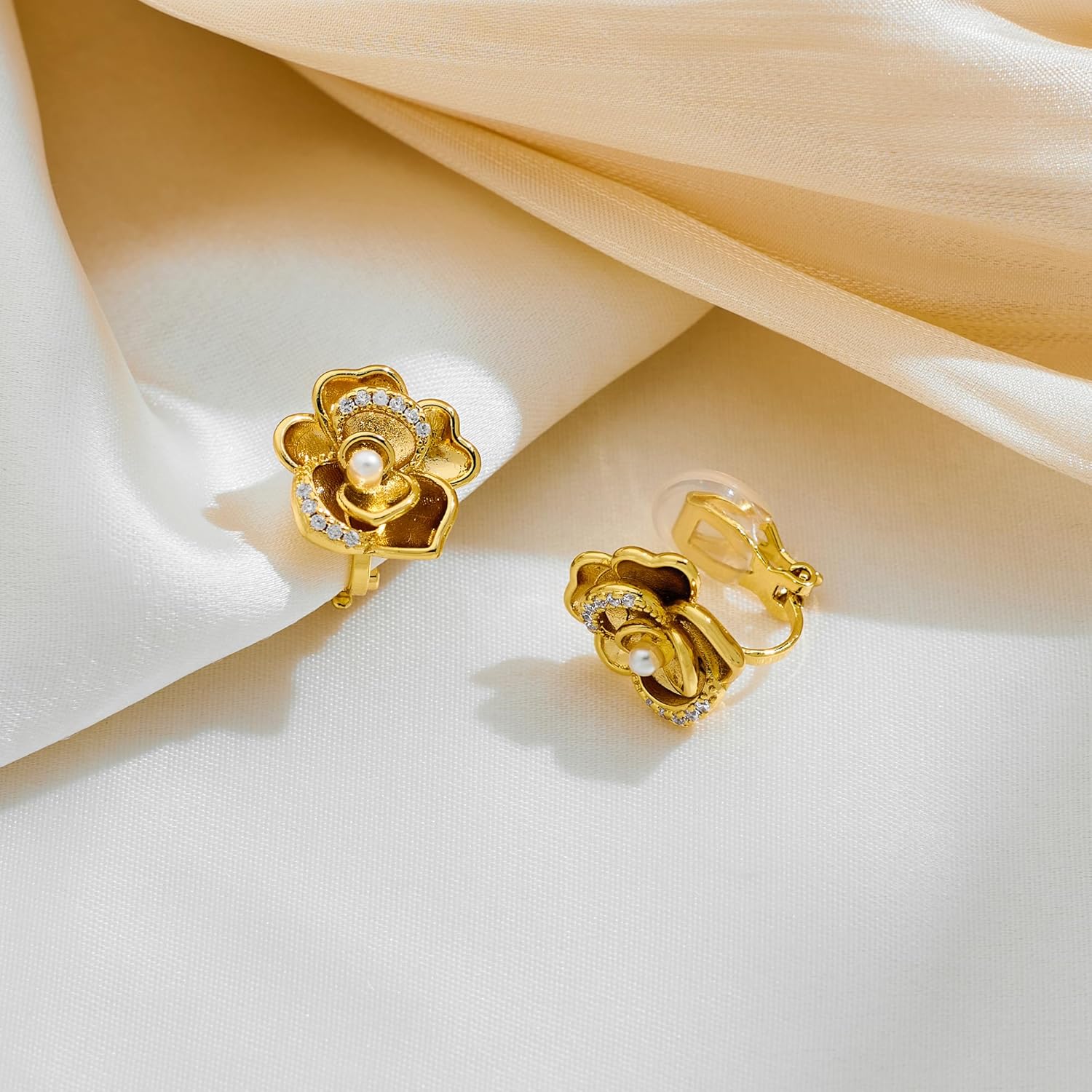 Clip On Earrings for Women Non Pierced Cubic Zirconia Clip On Stud Earrings Round Heart Square Crystal Earring Fashion Rhinestone Jewelry - Image 6