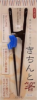 イシダ 日本製 矯正箸 きちんと箸 おとな用 右利き 約23cm ブルー 約23×2.5×4.5cm 箸がきちんと持てる