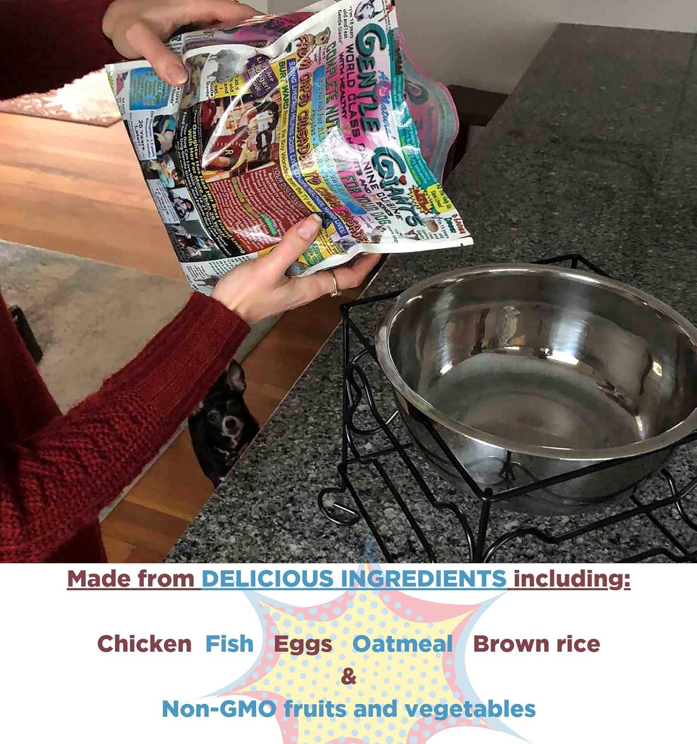 Gentle Giants All Natural Dog Food, 15 lbs - Dry Grain-Free Dog Food with Non GMO Fruit and Vegetables - World Class Canine Cuisine - Complete Nutrition For Small, Medium, Large and Giant Dogs