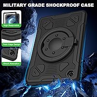 Vista 4 de Funda para Samsung Galaxy Tab A9+/ A9 Plus de 11 pulgadas 2023 con protector de pantalla con soporte giratorio de 360°, correa para el hombro, funda