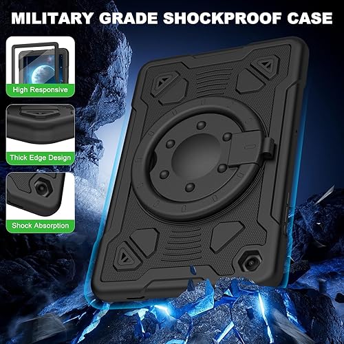 Miniatura 4 de Funda para Samsung Galaxy Tab A9+ A9 Plus de 11 pulgadas 2023 con protector de pantalla con soporte giratorio de 360, correa para el hombro, funda