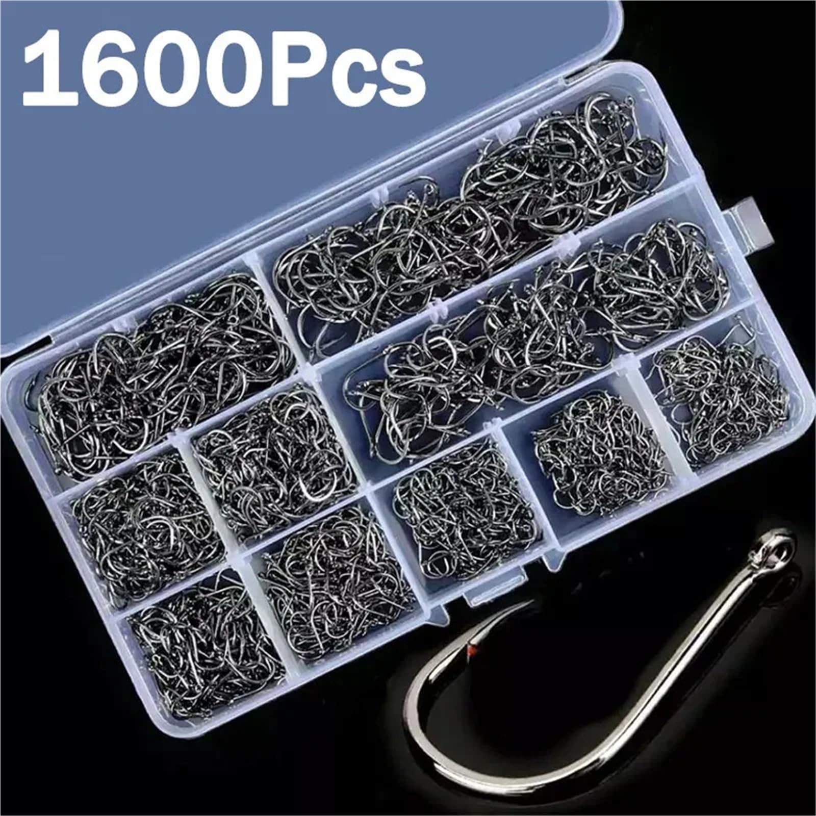 Ami da Pesca Amo da Pesca affilato in Acciaio al Carbonio con spinato3-12Specifiche multiple50-1600Set di Esche for Il Mare