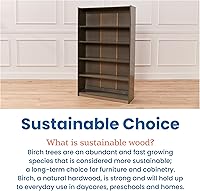 Vista 8 de ECR4Kids Estantería clásica, 60 pulgadas, estantes ajustables, color gris lavado