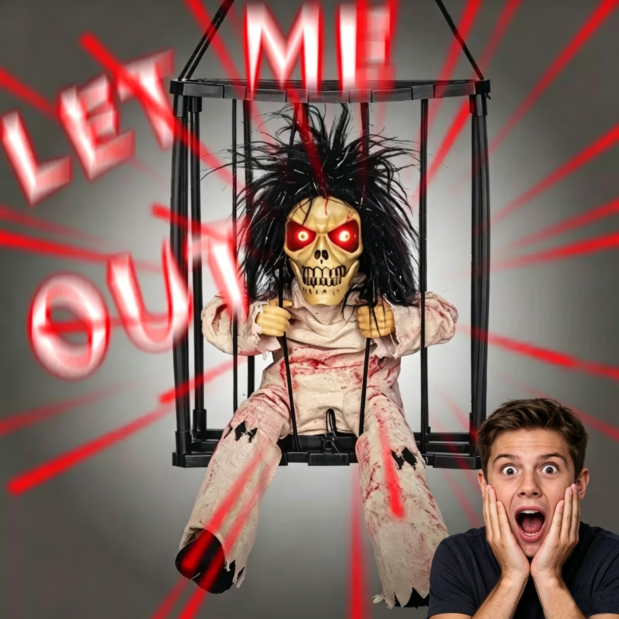 KUKUTrue® Screaming Animated Halloween Decoration