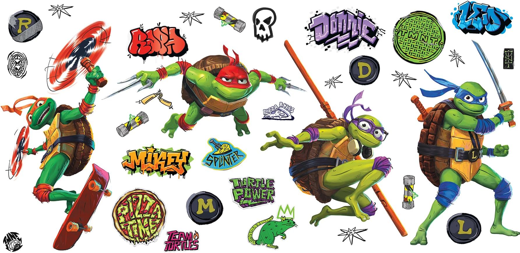 RoomMates Teenage Mutant Ninja Turtles: Mutant Mayhem Character Peel and Stick Wall Decals by RoomMates, RMK5442SCS