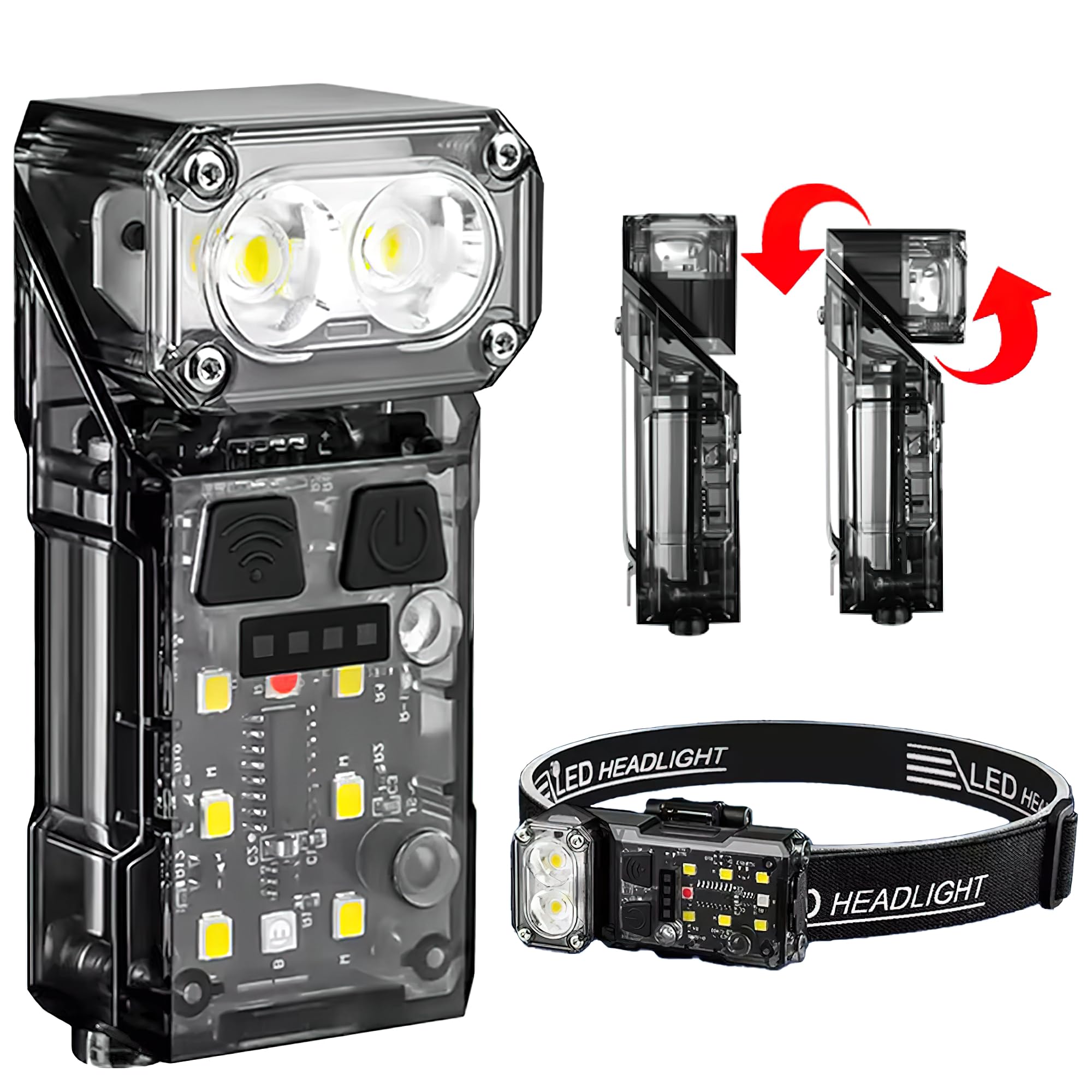 WISKA Rechargeable Mini Head Light Torch - Powerful LED EDC Flashlight with COB Lamp, USB C Charging, Pocket Size, Magnetic Base - Ideal for Trekking, Camping, Everyday Carry Accessories (B0DHNG6YRV) Amazon Price History, Amazon Price Tracker