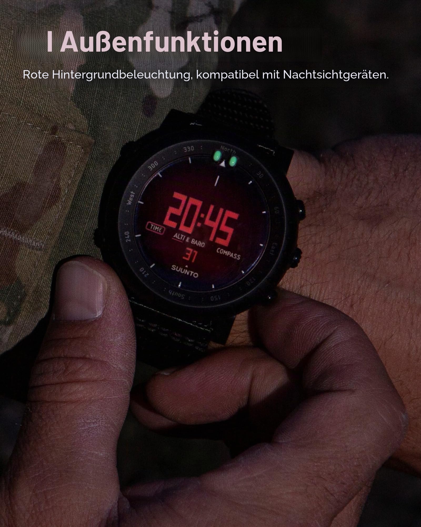 SUUNTO Core Alpha Stealth Outdoor-Uhr mit Höhenmesser, Barometer und Kompass