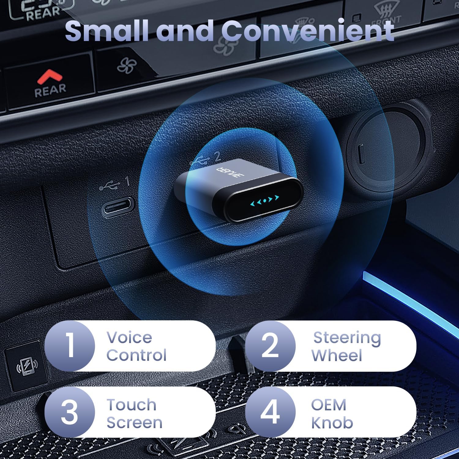 2-in-1 Wireless CarPlay Adapter & Android Auto Adapter, 2025 Updated Convert Wired to Wireless Car Play Dongle, Plug and Play with No Delay, Compatible with iOS 10+ & Android 11+ - Image 5