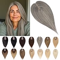 Vista 20 de SEGO Toppers de cabello humano para mujeres con cabello adelgazante, base de seda de 7 * 13CM (2.8 x 5.1 in), 100% cabello humano real, postizos