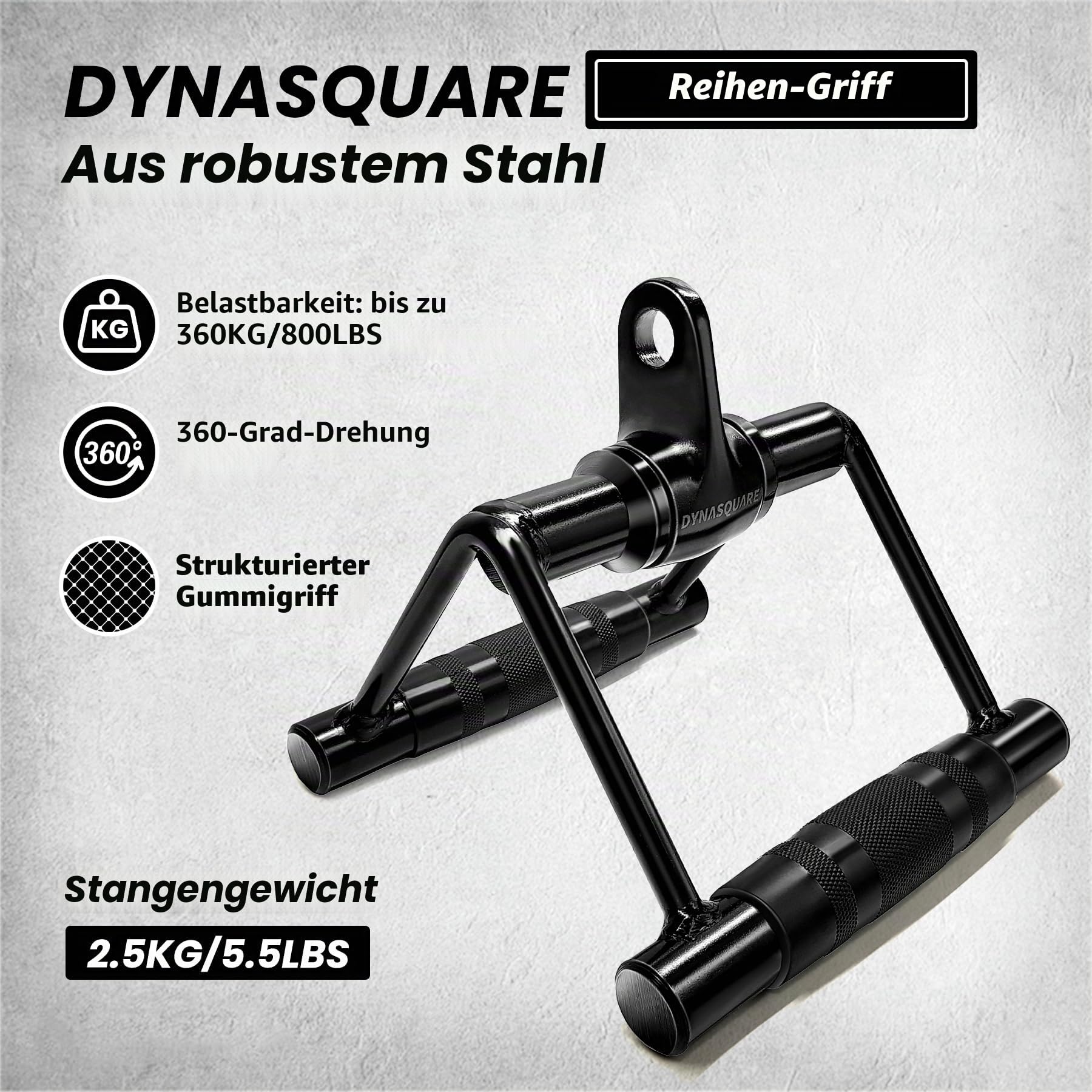 Kombination LAT-Zugzubehör, Seilzuggerät-Zubehör mit Curl- und Zugstange, passend für die meisten Fitnessgeräte, gefertigt aus robustem Vollstahl