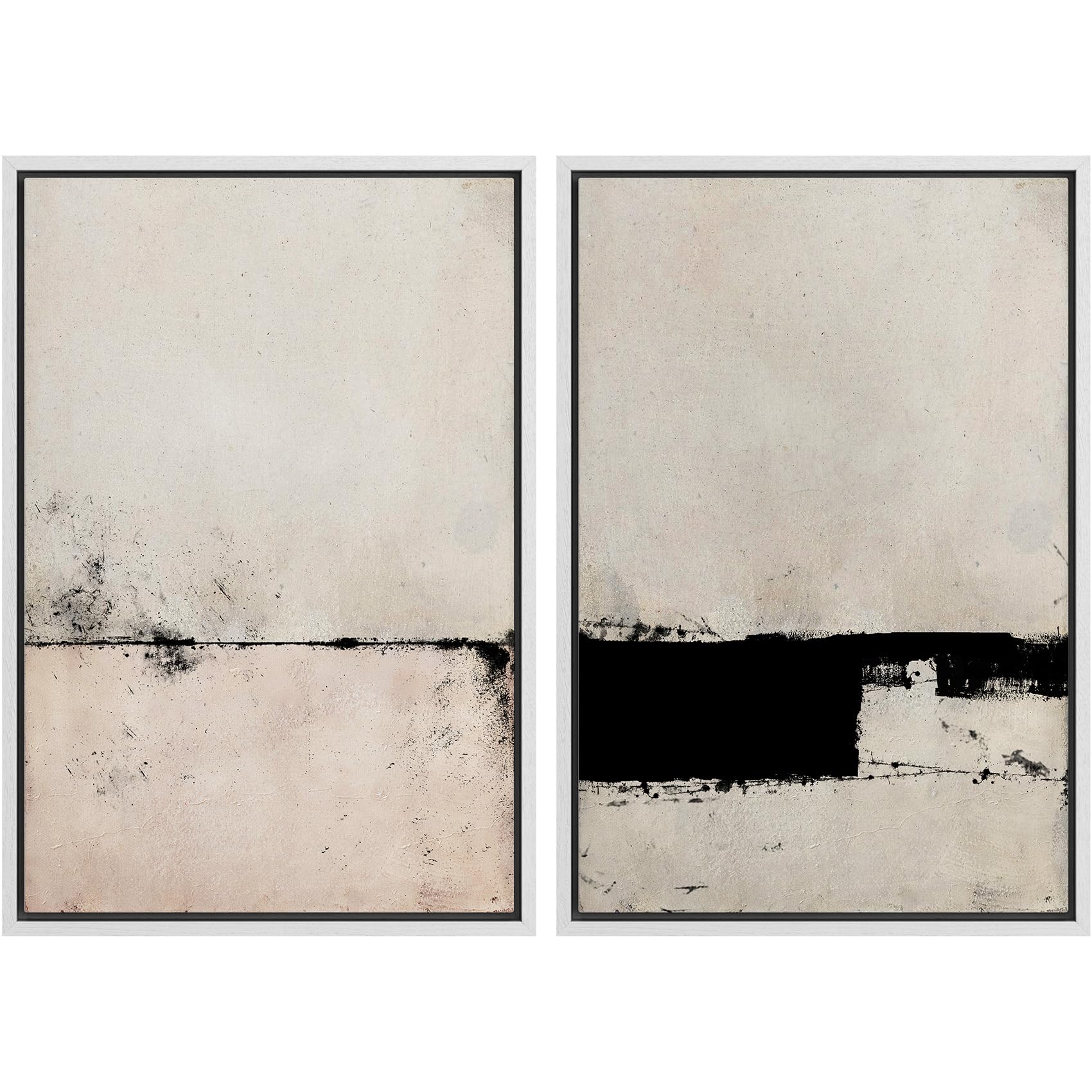 SIGNWIN Framed Canvas Print Wall Art Abstract Wave Pattern Modern Art Minimalist Neutral Decor for Living Room, Bedroom, Office - 16"x24"x2 Natural — view 117