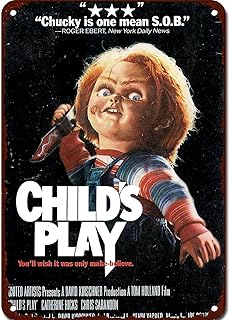 Horror Movies Child's Play Movie Poster Retro Metal Tin Sign Wall Home Wall Art Metal Tin Sign,cave,bar,Club,Home Wall Art Metal Tin Sign 8x12 Inches