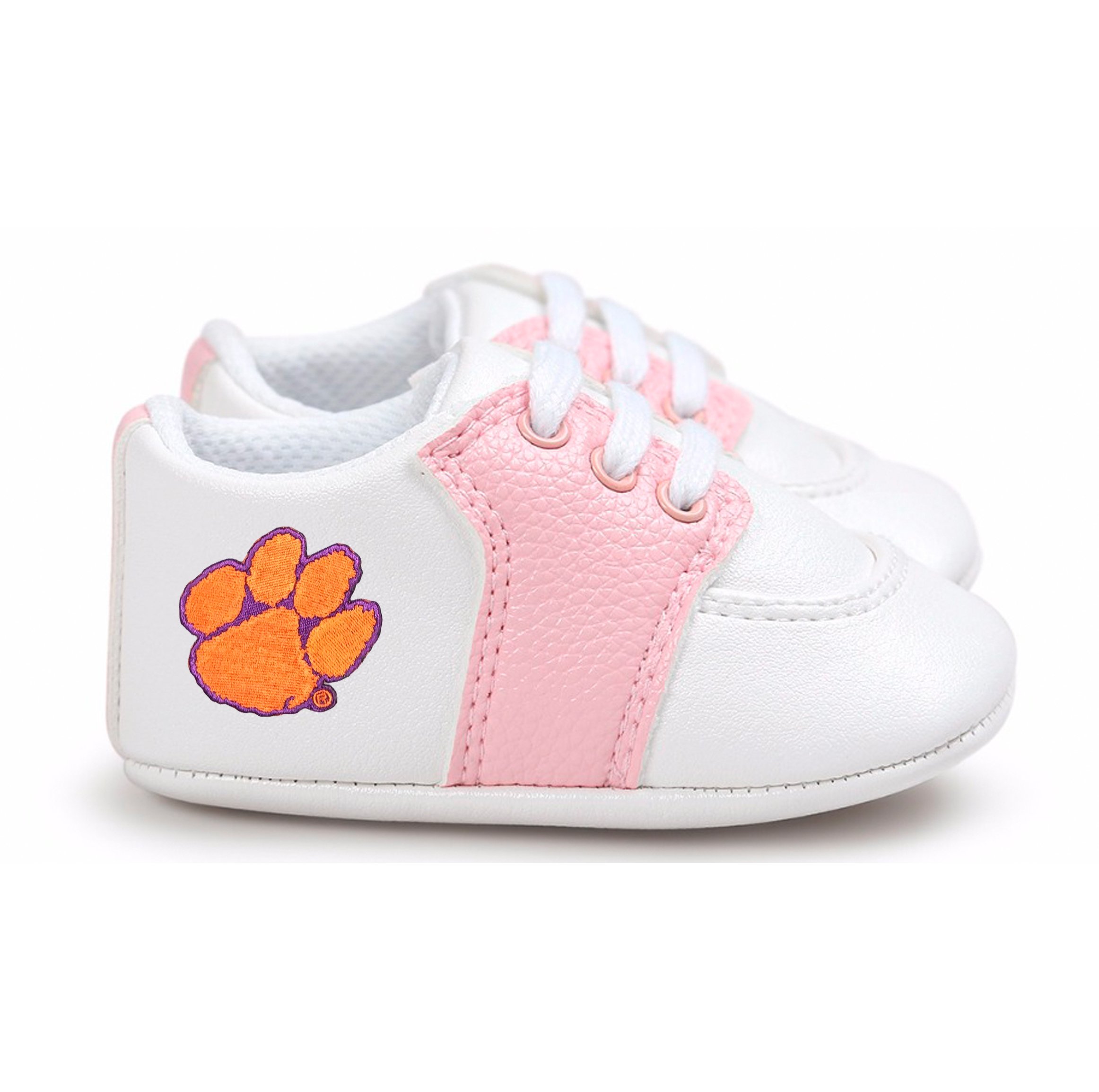 Clemson Tigers Pre-Walker Baby Shoes Pink Trim 6-12 Months Infant