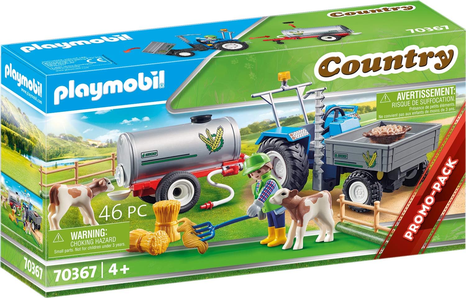 70367 Country Loading Tractor with Water Tank, for Children Ages 4+, Fun Imaginative Role-Play, PlaySets Suitable for Children Ages 4+