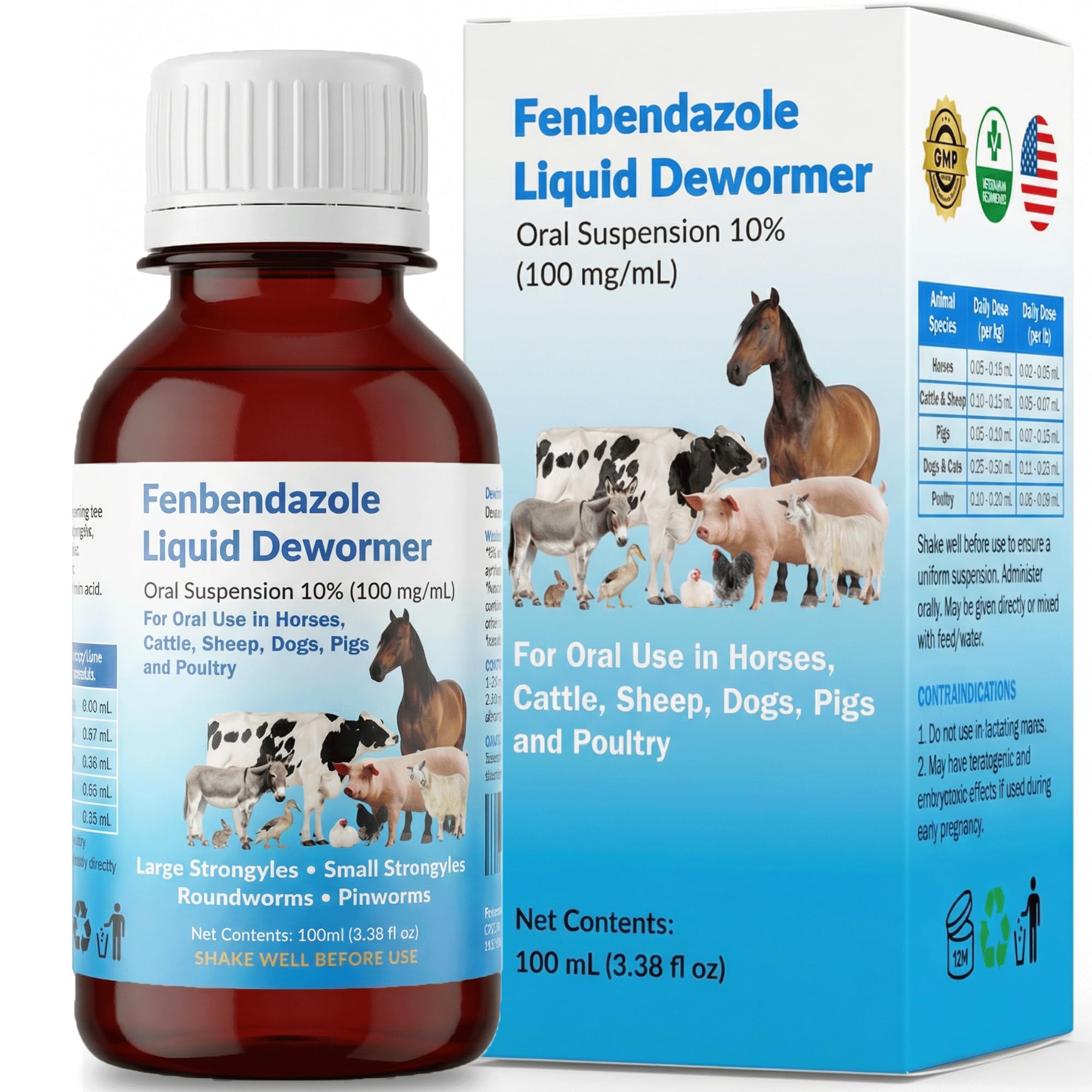 Photo 1 of Luxekem Dewormer for Horse, Poultry & More - Liquid Fenbendazole Dewormer for All Worms, Tapeworms, Roundworms, Hookworms, Pinworms & Giardia - Broad-Spectrum Wormers