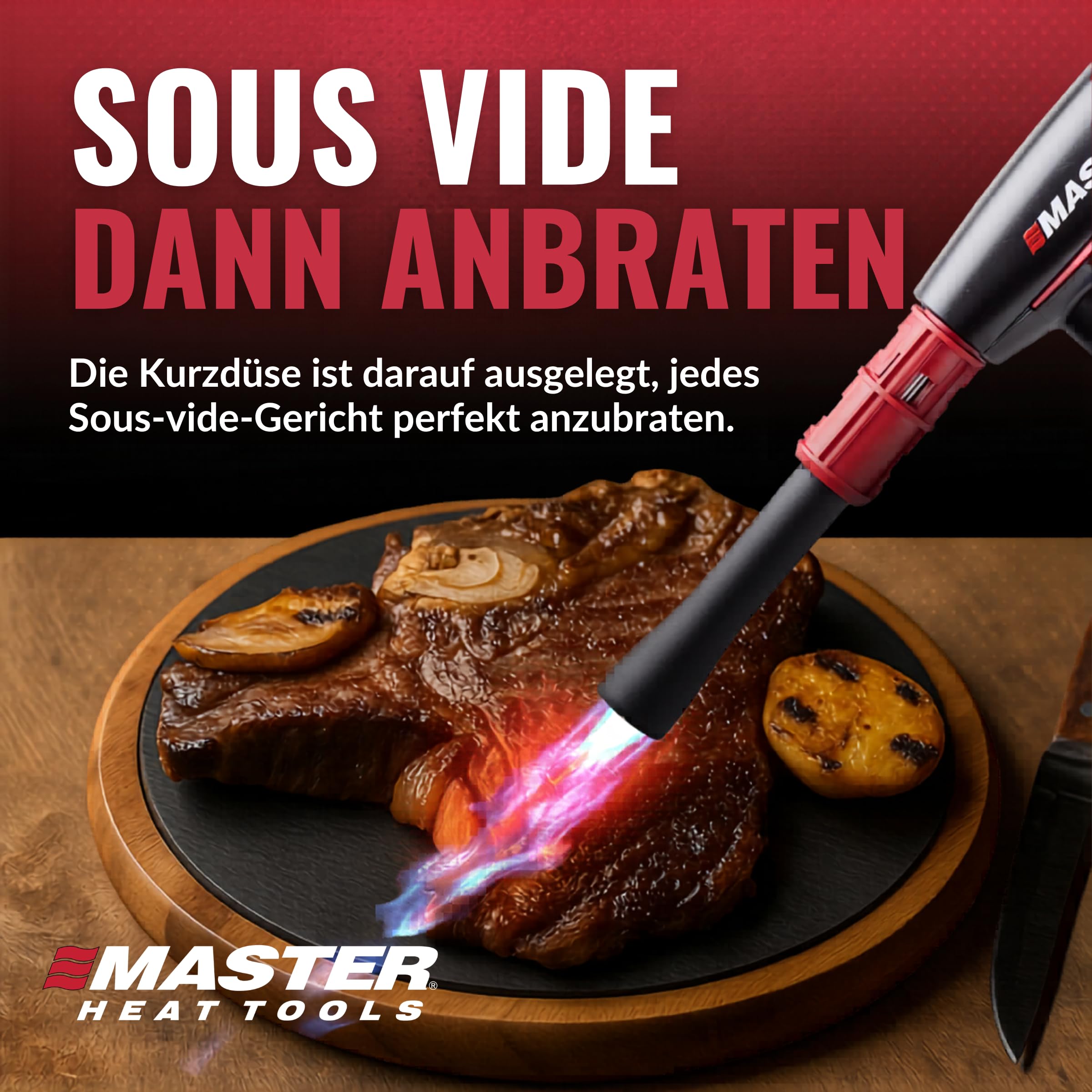 Master Appliance VMAX-550 2-in-1 Grillpistole & Sous Vide Fackel - Ultimativer Outdoor-Propan-Feueranzünder zum Grillen, Anbraten, Camping & mehr
