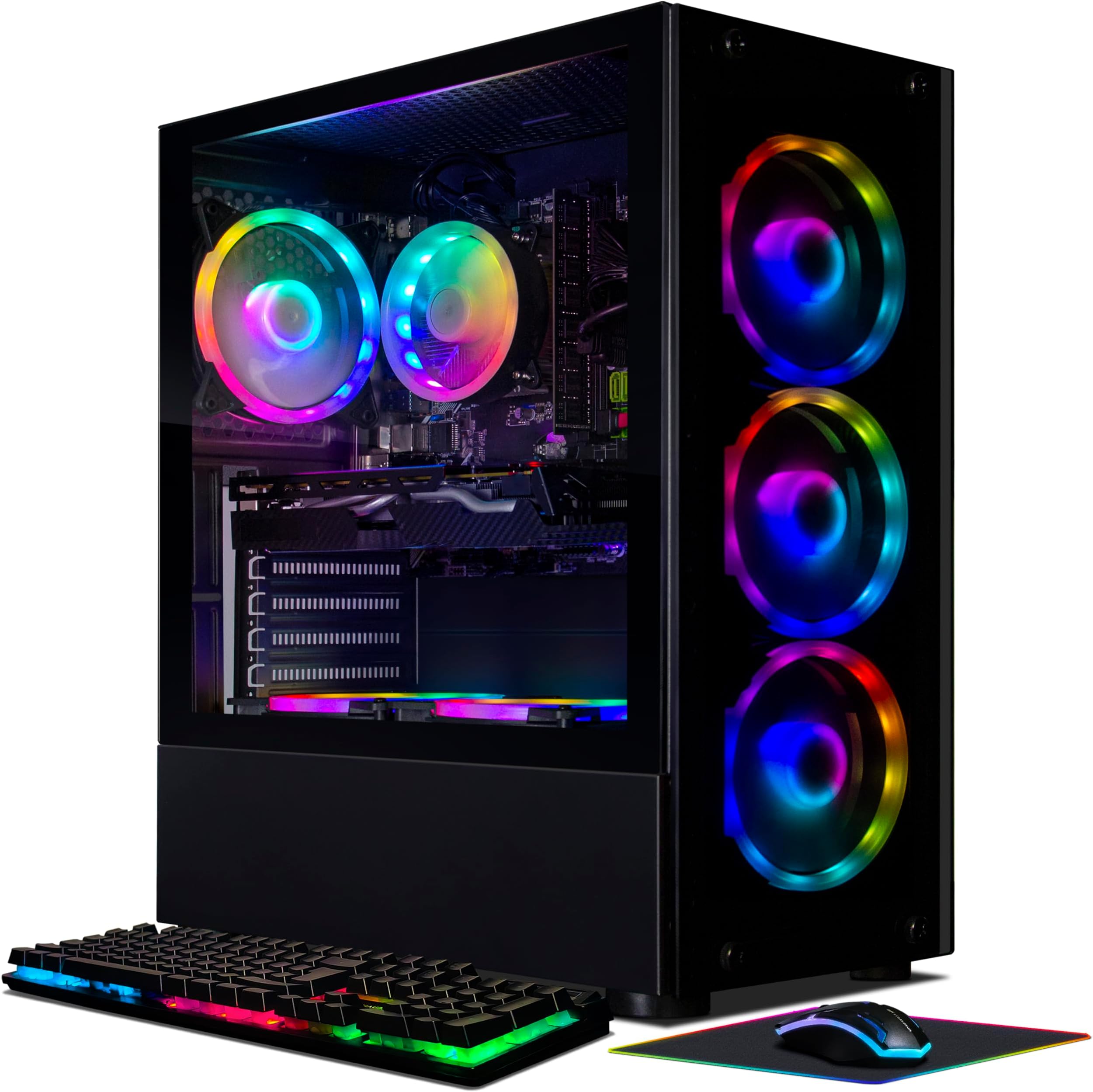 STGAubron Gaming PC Desktop, GeForce RTX 2060 Super 8G GDDR6, Intel Core i7-6700 up to 4.0G, 32G DDR4, 1T SSD, 600M WiFi, BT 5.0, RGB Fan x 6, RGB Mouse Pad, Windows 10 Home