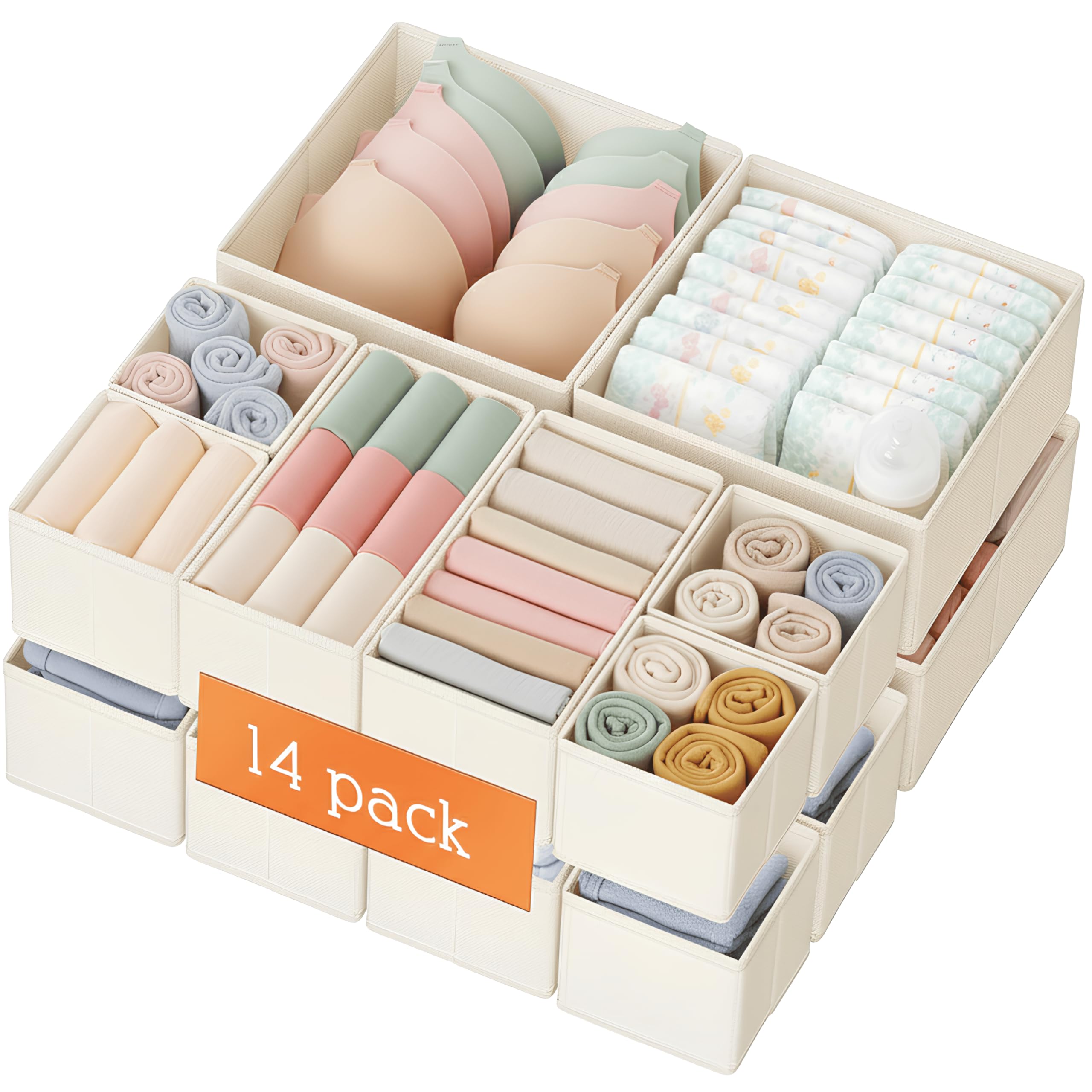 Amazon.com: Criusia Drawer Organizer Clothes, 14 Pack Dresser
