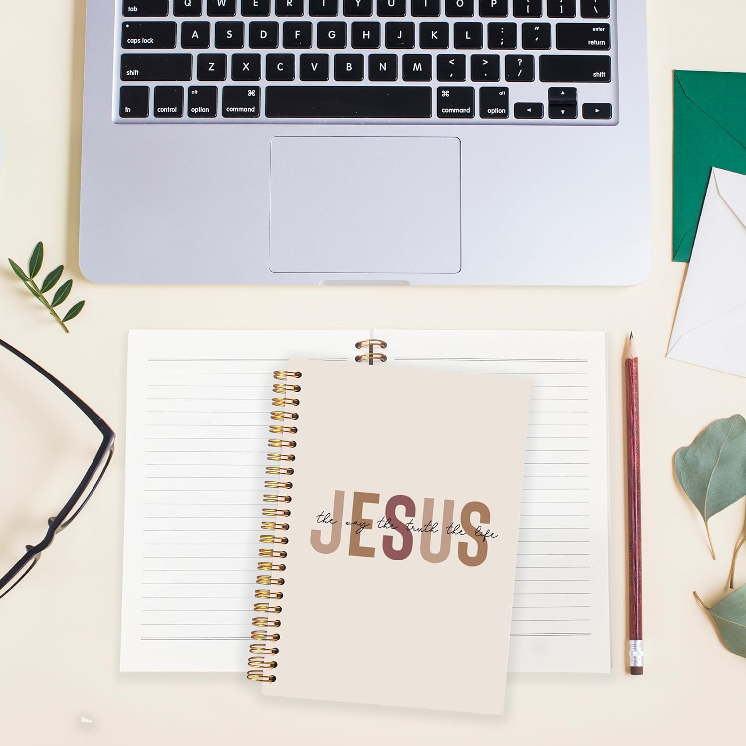 BearCake Boho Christian Notebook Journal, Christian Gifts for Women, Bible Notebooks for Note Taking, Bible Journaling Notebook, Jesus the Way the Truth the Life Hardcover Spiral Notebook 5.5x8.3 - Image 3