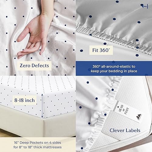 Miniatura 37 de Mayfair Linen Juego de sábanas de percal de 100 % algodón orgánico, suaves y frescas, con bolsillo profundo de 16 pulgadas, tamaño individual