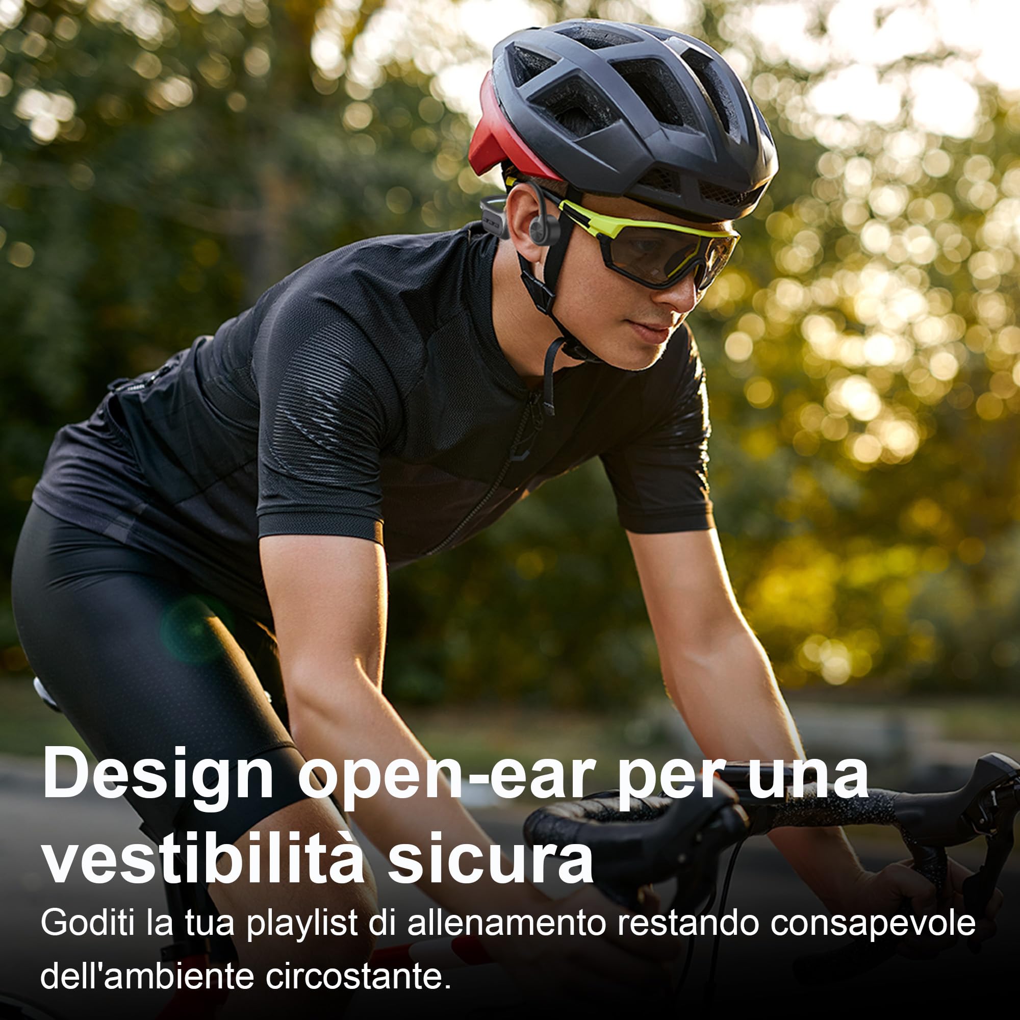 Wantek Cuffie a Conduzione Ossea Bluetooth 5.3, Auricolari Sportivi Open-Ear Wireless, Impermeabili IP68 con Memoria MP3 da 32GB, Cuffie Subacquee per Nuoto, Corsa, Ciclismo, Fitness e Surf