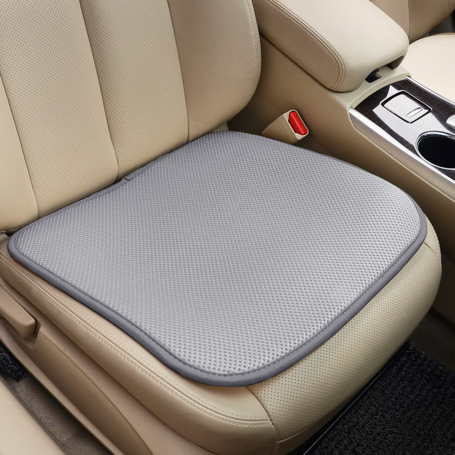 Cool Seat Cushion, Breathable Car Seat Cushion Universal Fit for Most for Auto SUV Truck, Non-Slip Seat Protector for Home/Car/Office (Gray, 1PC)
