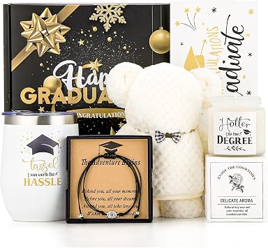 Graduation Gifts for Her Him 2026 College Graduation Gift for Women, Daughter, Sister, Friend Congratulations Gifts for Graduate Personalized Graduation Gift with Tumbler, Beartowel