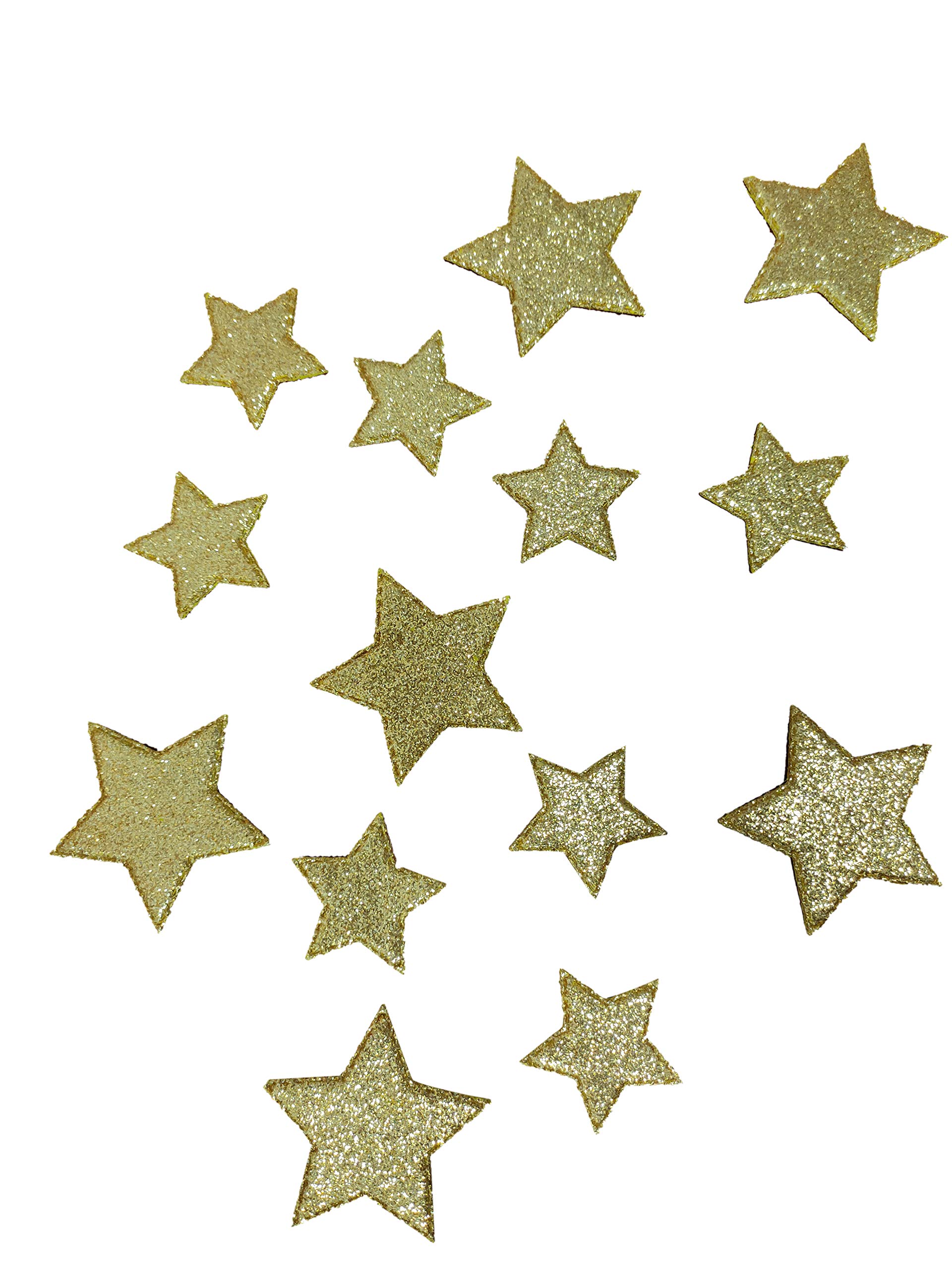 Glitter Foam Stars Pack of 50 with Golden Colour, Ideal for DIY, Craft & Decoration
