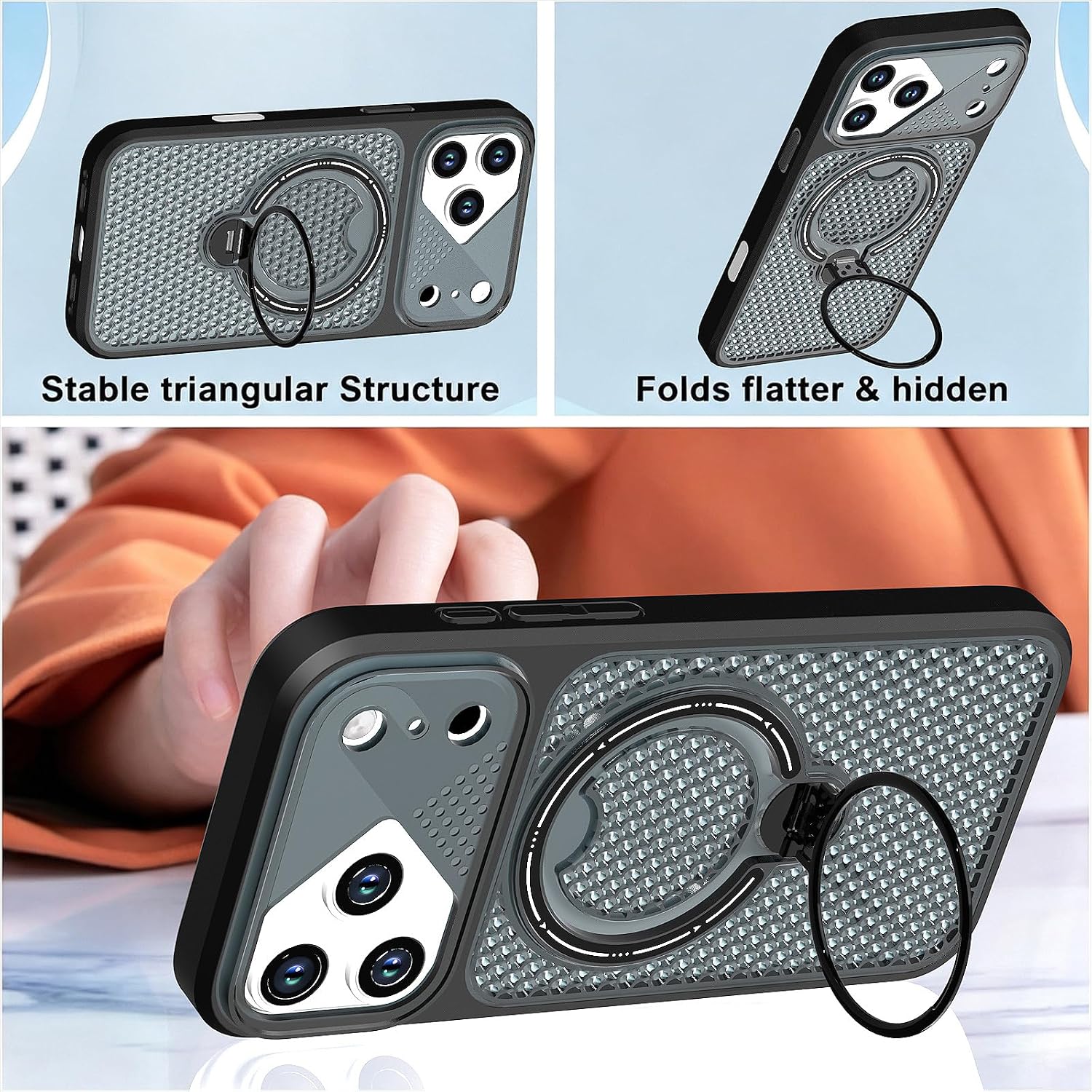 Magnetic Case for iPhone 17 Pro Max /18-Pro-Max with Stand Heat Dissipation image 4