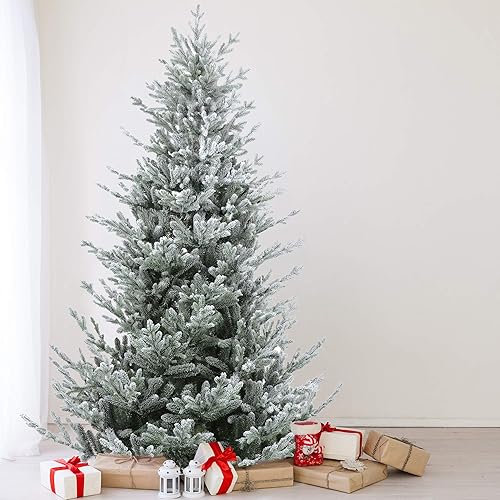 Northlight Árbol de Navidad artificial de abeto pequeño río flocado, sin luz, 6.5 pies