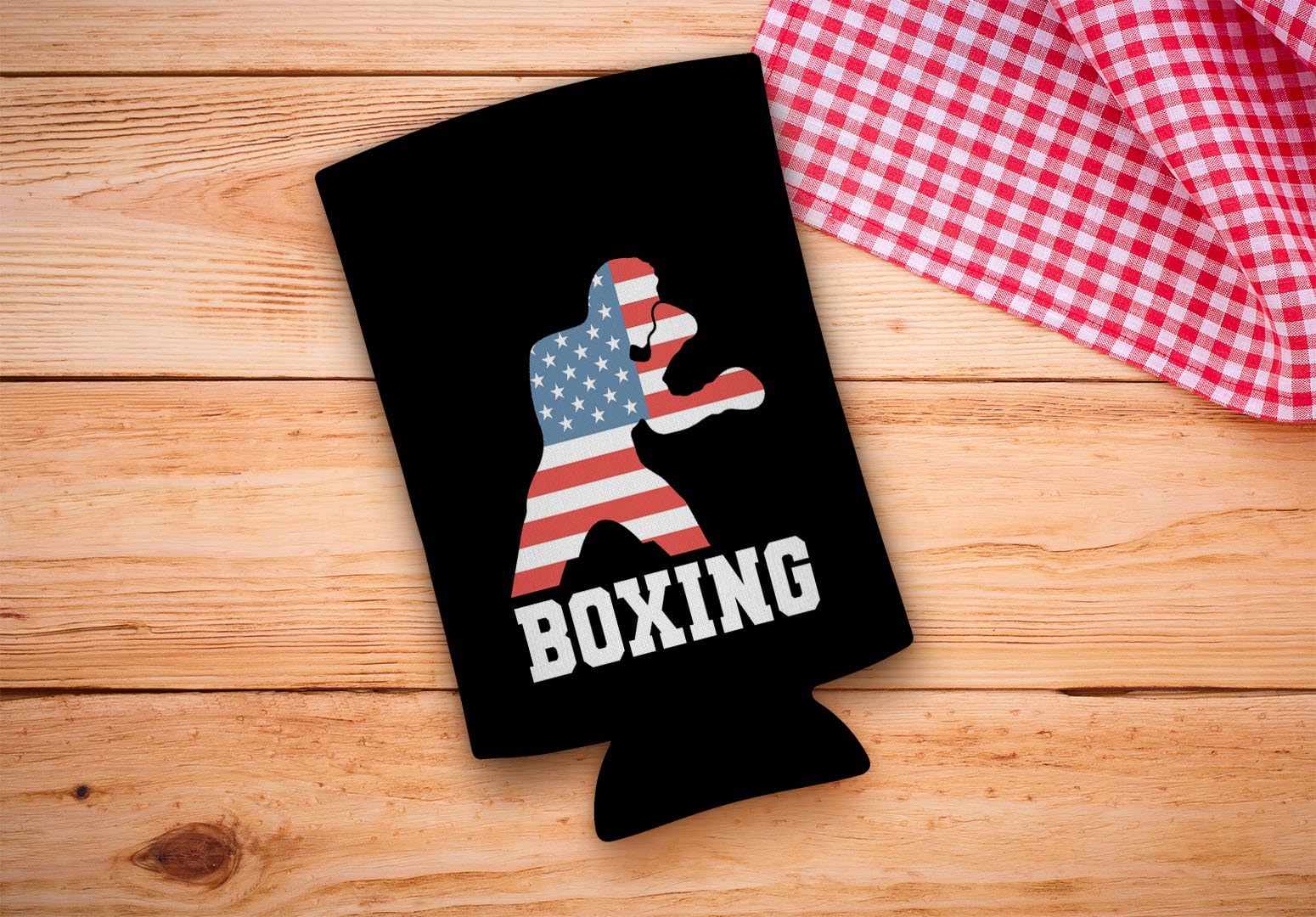 USA Flag Gifts For Men USA Sports Boxing 48-Pack Ultra Slim Drink Can Coolers Party Pack