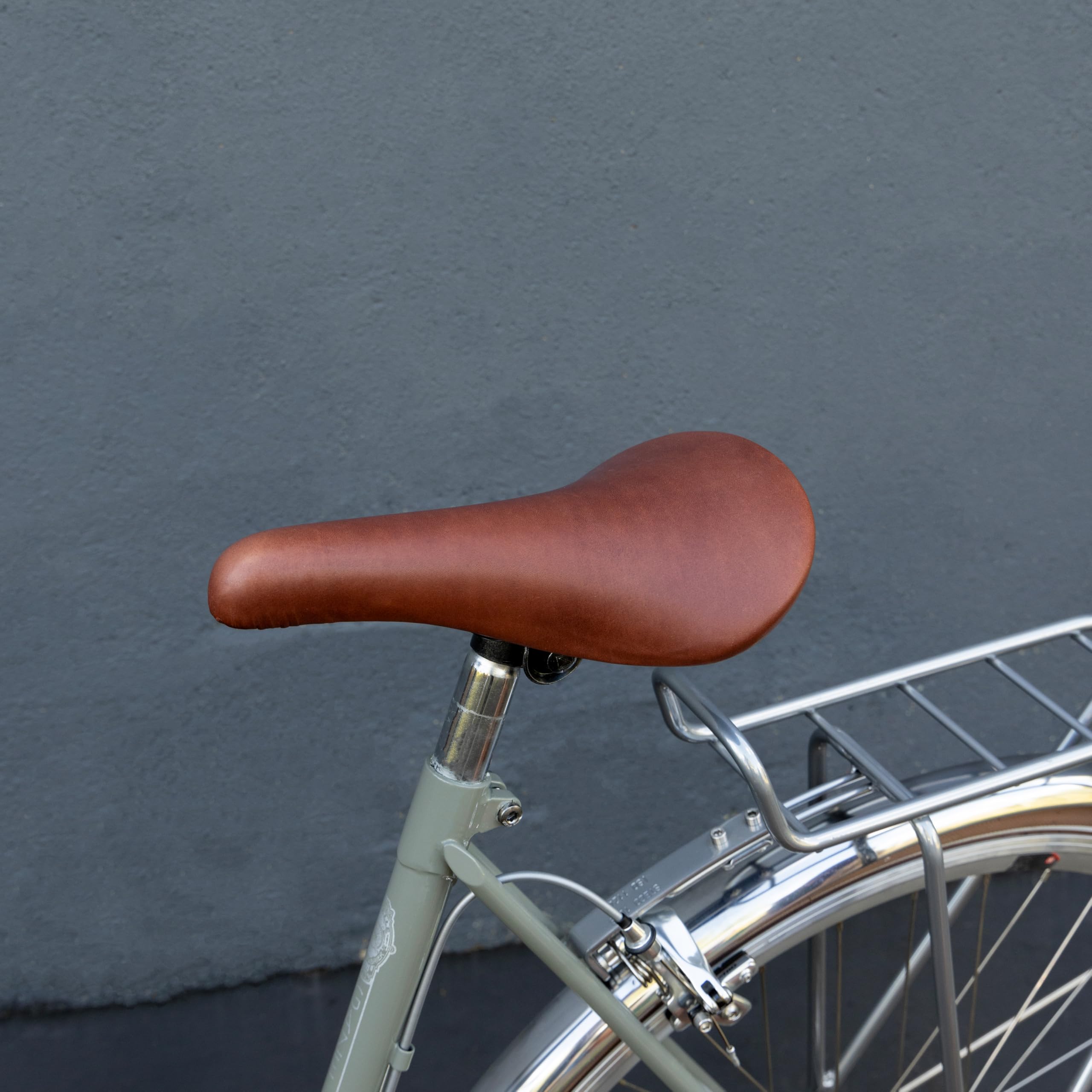 Gusti Sattel Leder - Sean Y. Damen und Herren Leder Fahrradsattel Ledersattel Retro Design weich Sattel Cityrad Rennrad Trekkingrad MTB Braun
