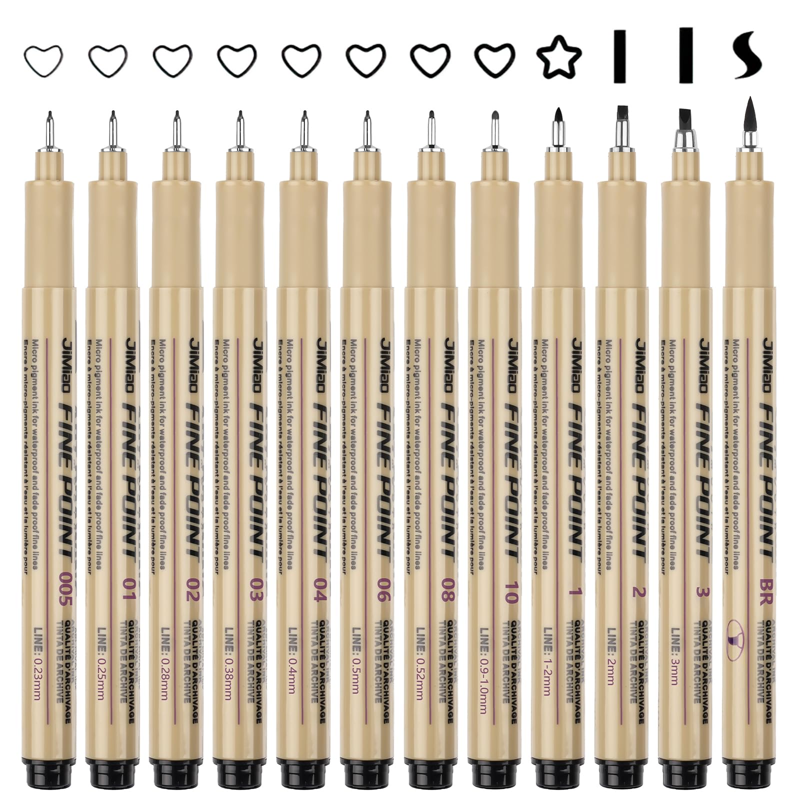 Svalor Fineliners Pens, 12 Piece Fine Liner Pens Black with 12 Different Line Widths, Drawing Pens for Artists, Black Fineliner Pens for Illustration, Sketching, Technical Drawing