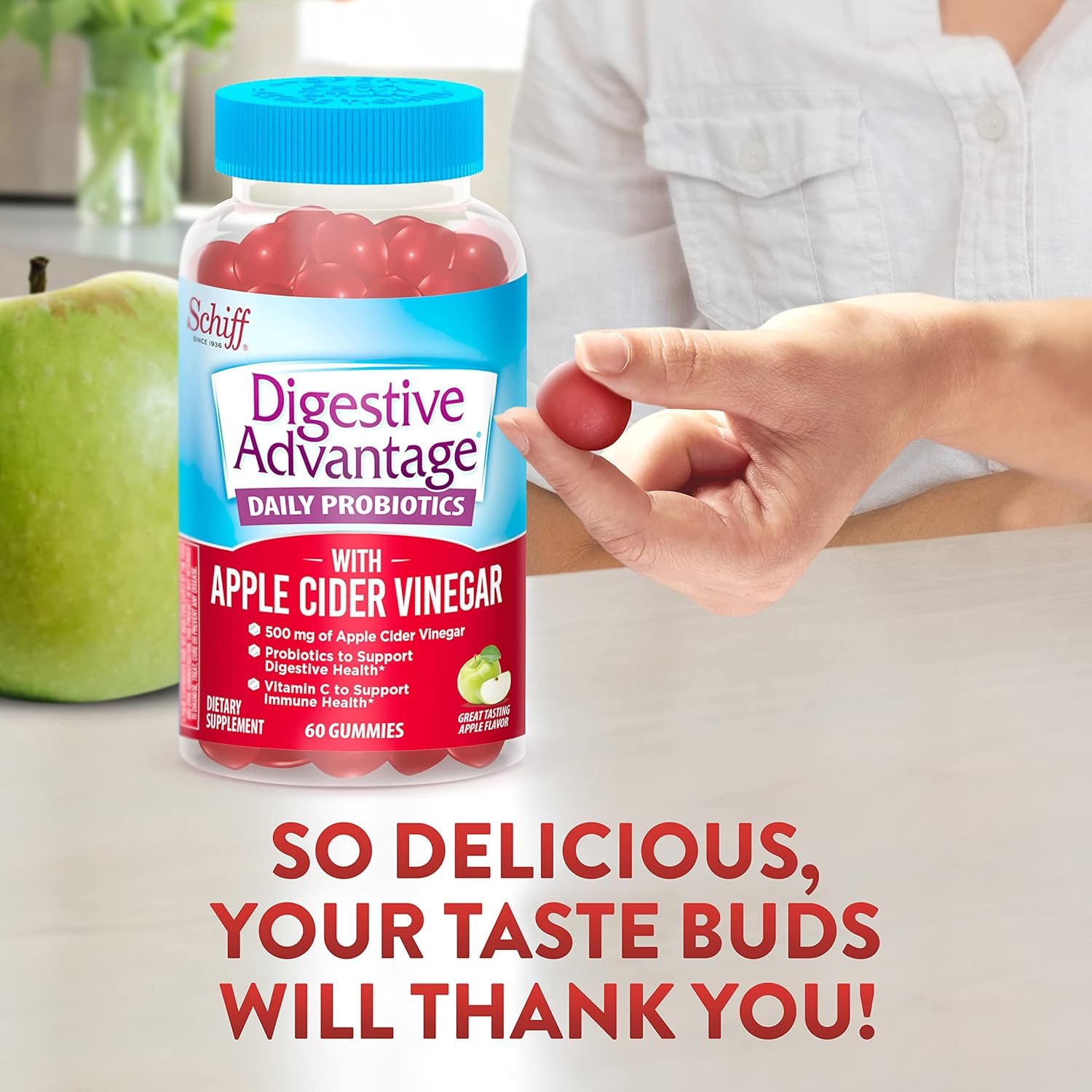 Buy Digestive Advantage Probiotic Gummies with Apple Cider Vinegar for