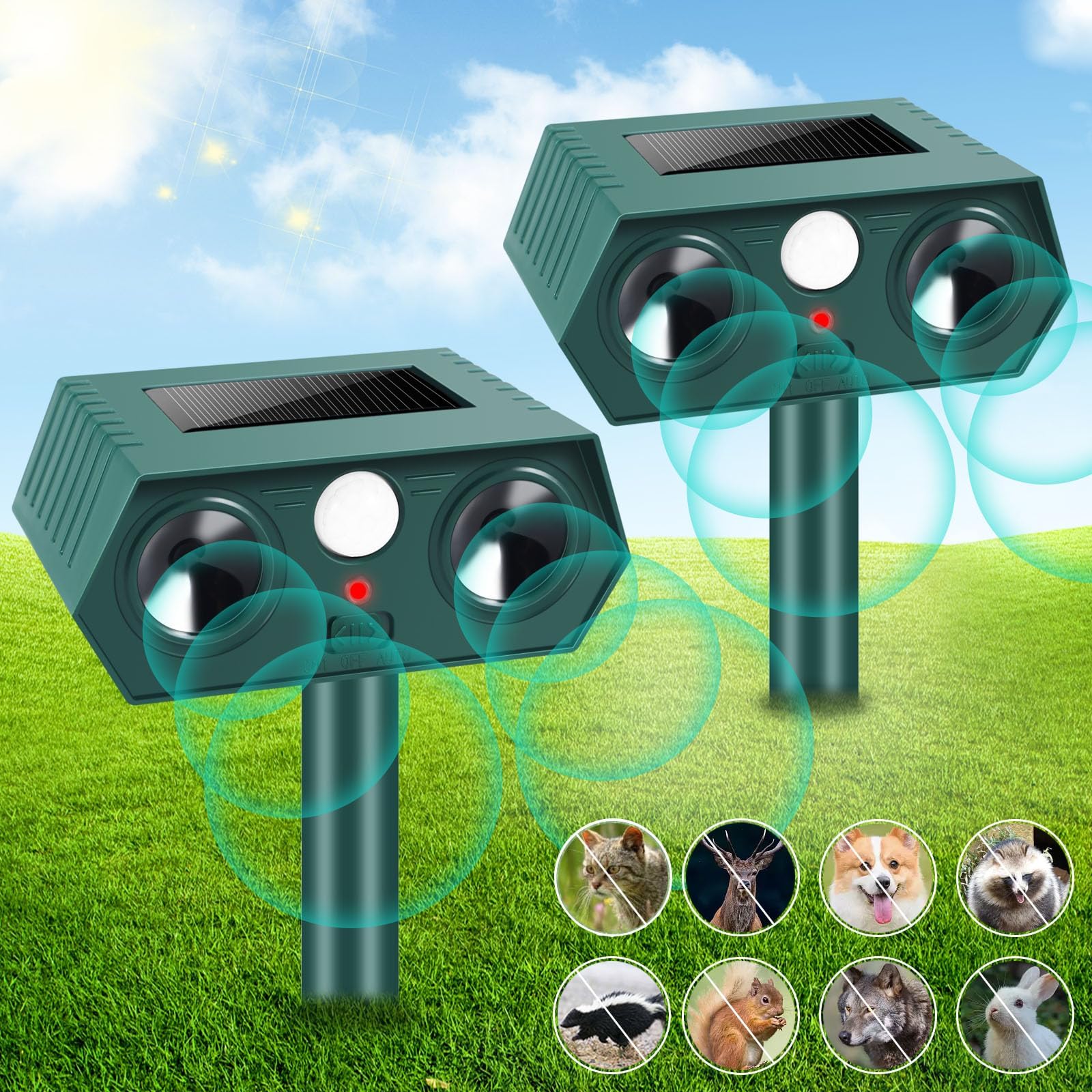 Ultrasonic Cat Deterrent,Solar Powered Deterrent with
