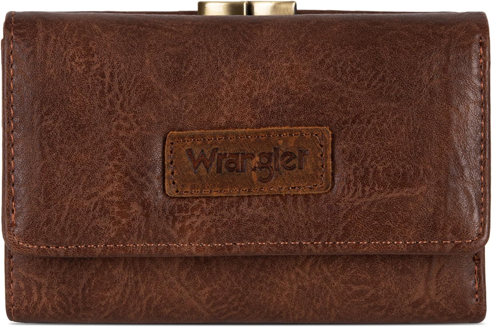 Wrangler Trifold Wallet Women Credit Card Holder Women's Wallets, Card Cases & Money Organizers Dark Brown Wallets for Ladies Female Girls
