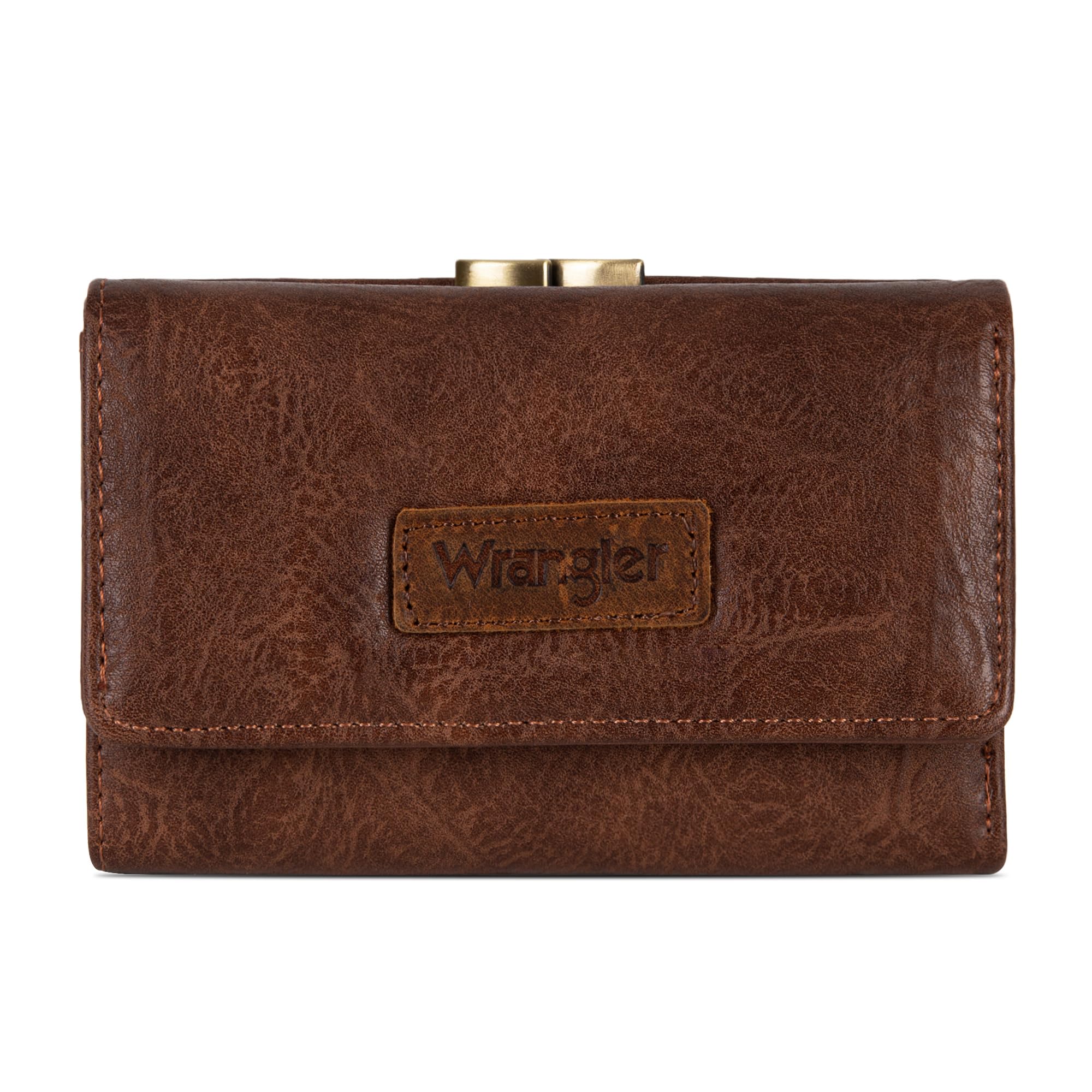 Wrangler Trifold Wallet Women Credit Card Holder Women's Wallets, Card Cases & Money Organizers Dark Brown Wallets for Ladies Female Girls