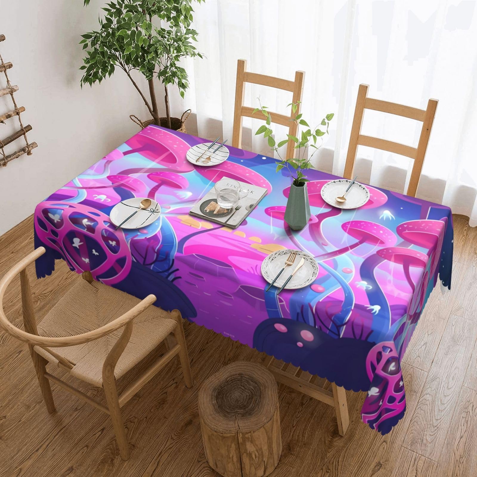 Nappe de cuisine champignons magiques pour décoration de fête et repas en salle à manger