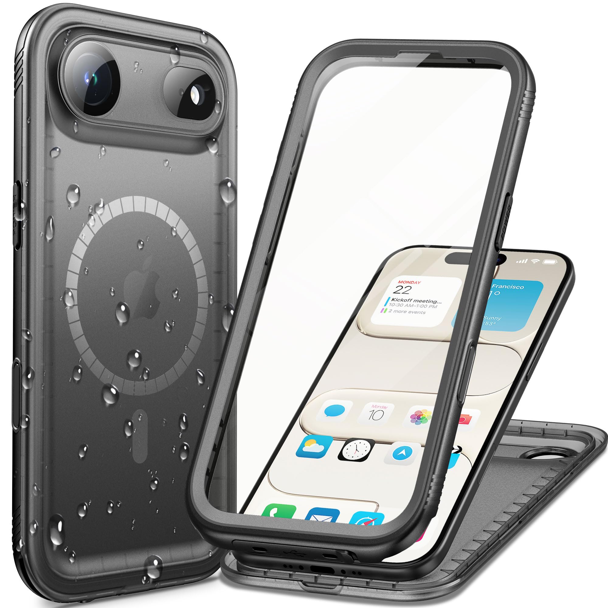 Cozycase TOP Cover Protettiva Magnetica Per iPhone Air Impermeabile Antiurto Compatibile con Magsafe IP68 Subacquea Antipolvere 360 Completa Integrale Custodia 17 Air Militare Resistente Waterproof