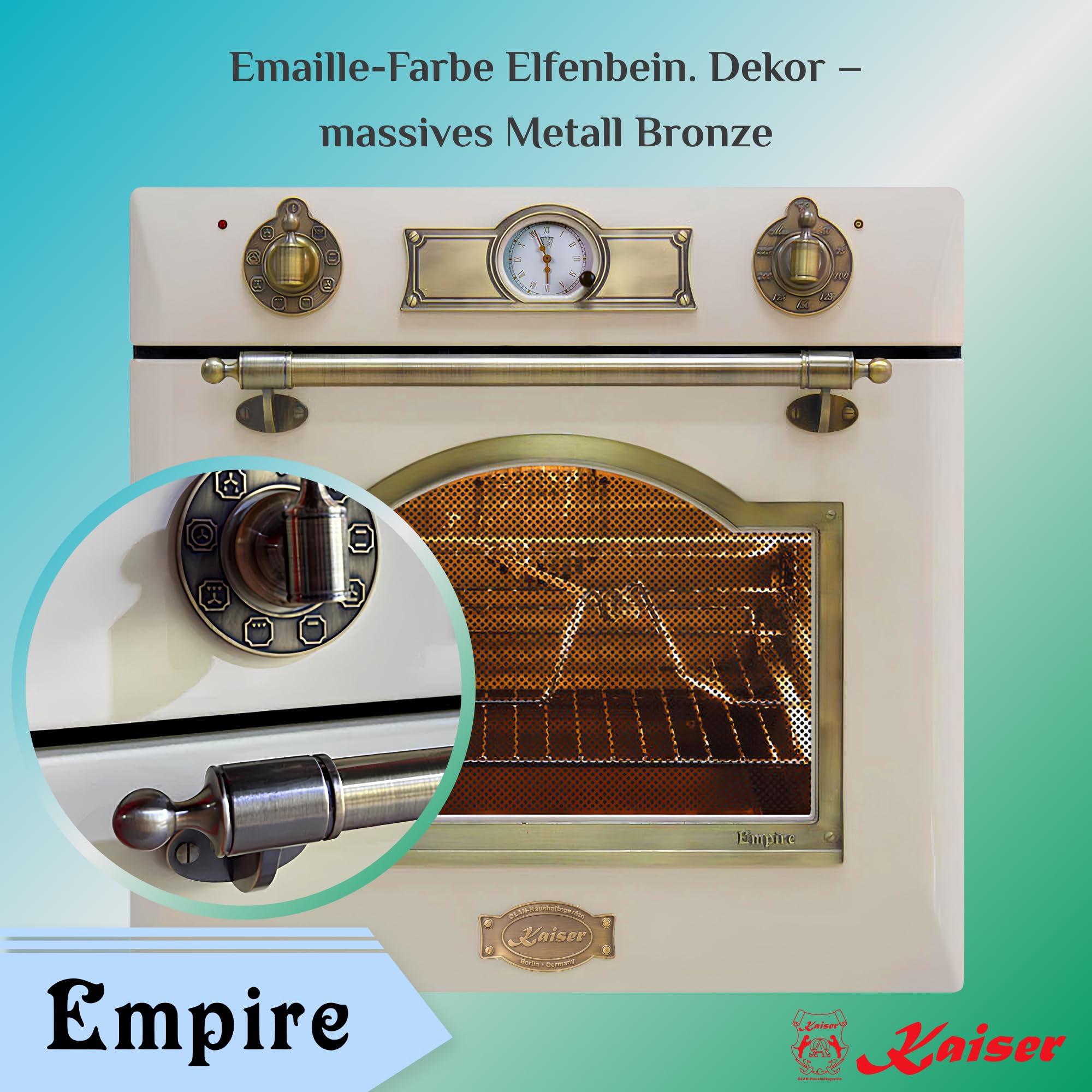 Kaiser EH 6355 ElfEm Electric Piec wbudowany 67L /8 funkcji/piekarnik retro/8 funkcji/samowystarczalny