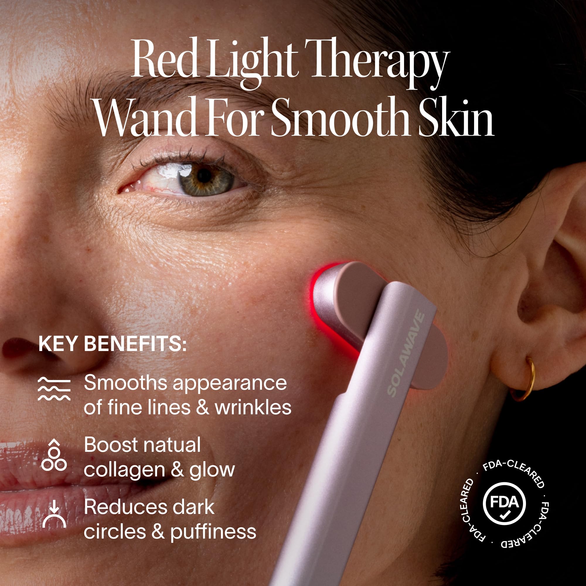 Solawave 4-in-1 Red Light Therapy Wand for Face & Neck | Beauty Device with Galvanic Current, Massager & Warmth | Anti-Aging, Wrinkle Reduction, Skin Tightening, Depuffing & Rejuvenation (Ombre) Product Image 2