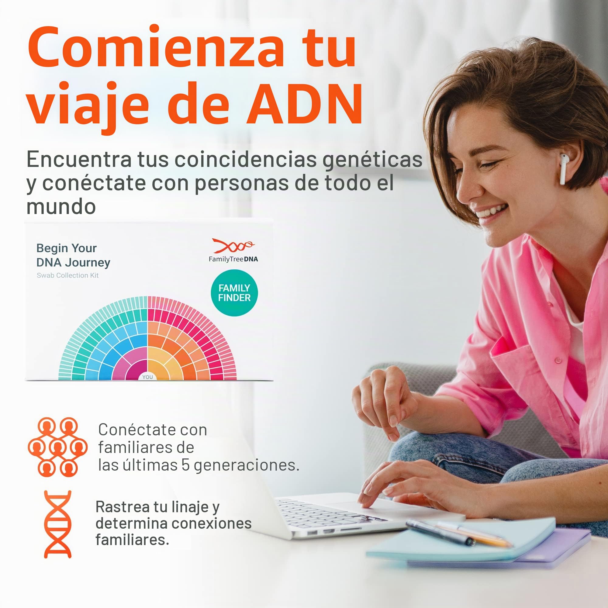 FamilyTreeDNA – Prueba de ADN de Buscador Familiar – Pruebas genéticas para descubrir tu Ancestia