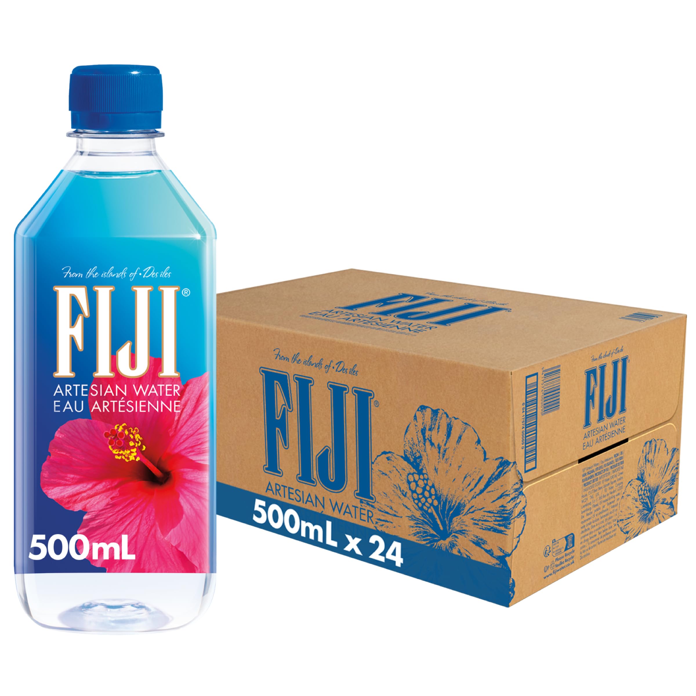 FIJI Water Natural Artesian Water Bottles, 6 x 500 ml (Pack of 4, Total 24 Bottles)
