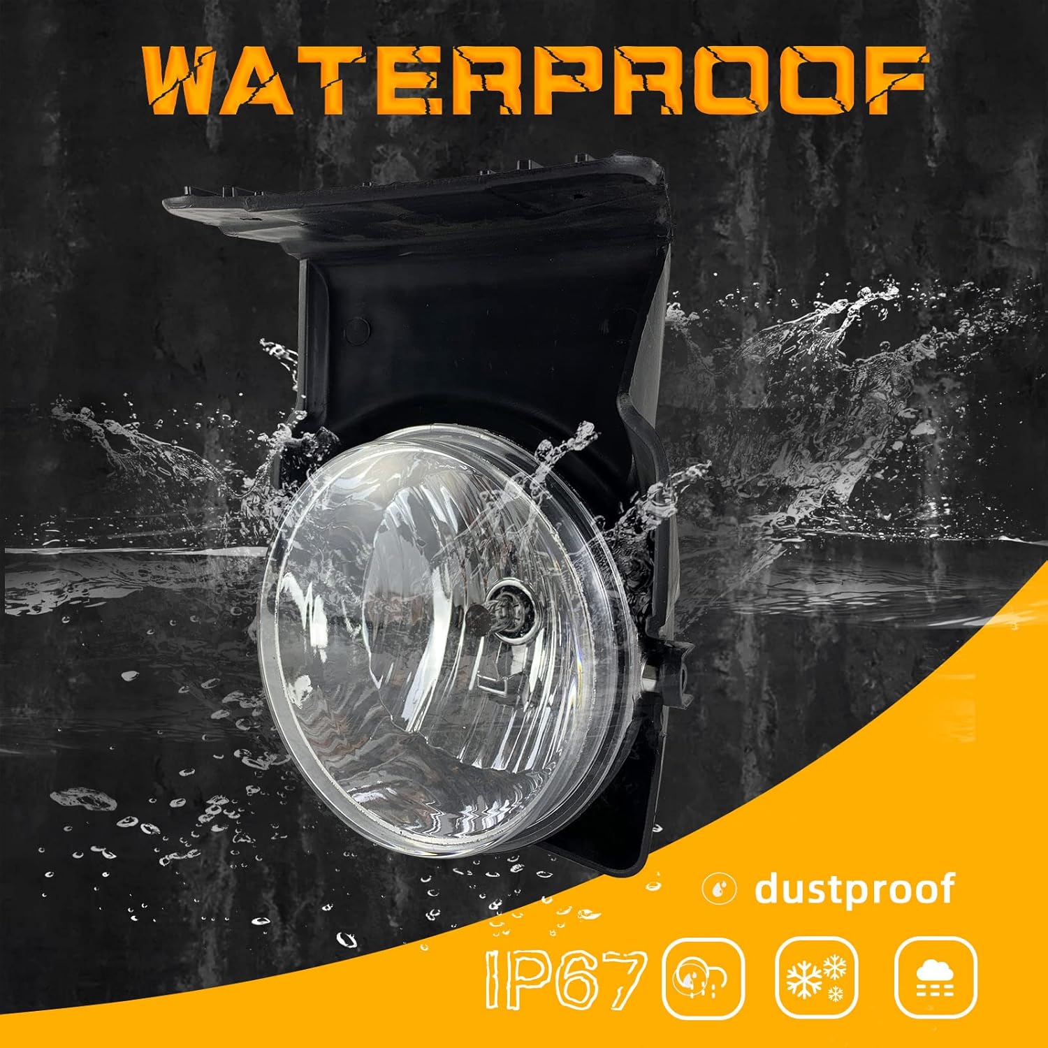 Fog Lights for 2003 2004 2005 2006 2007 GMC Sierra 1500/ 1500HD/ 2500/ 2500HD/ 3500/ 3500HD, 1 Pair Front Bumper Driving Fog Lamps with Right and Left Side (Clear Lens)