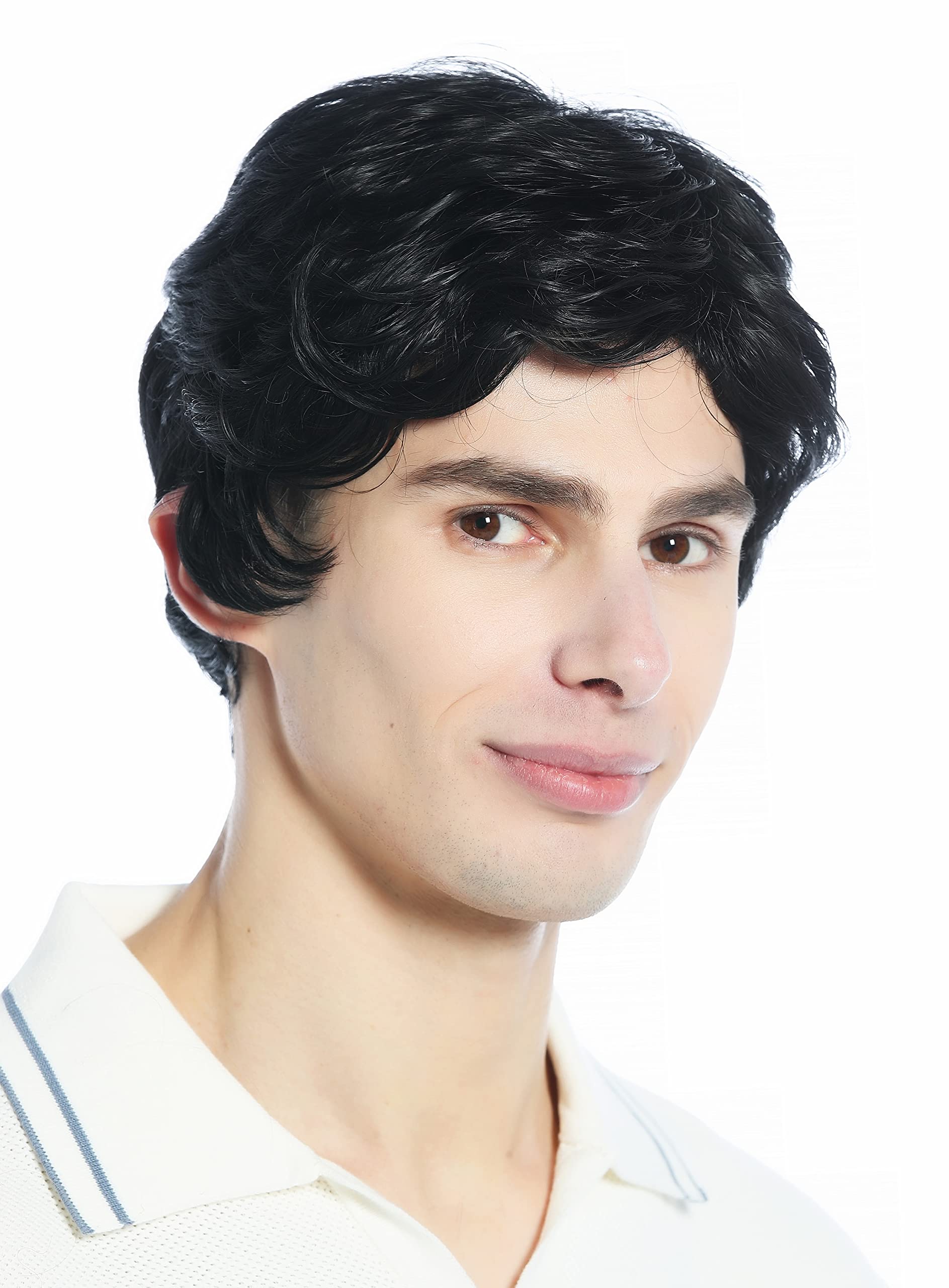 WIG ME UP - DW94A-1B Wig Men Women unisex short parting wavy black, velvet black (1B) - Image 3