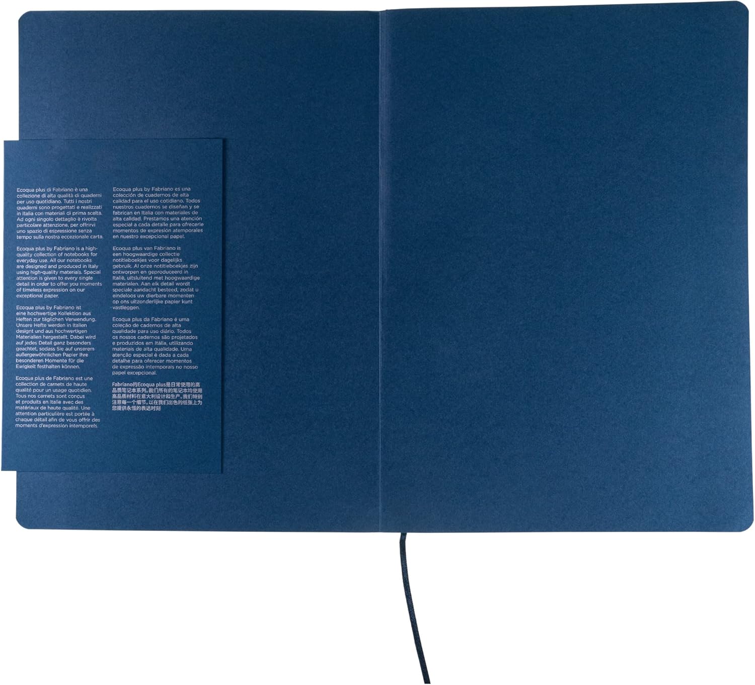 Fabriano Ecoqua Plus Stitch-Bound Notebook, 8.3" x 11.7", A4, Graph, Navy