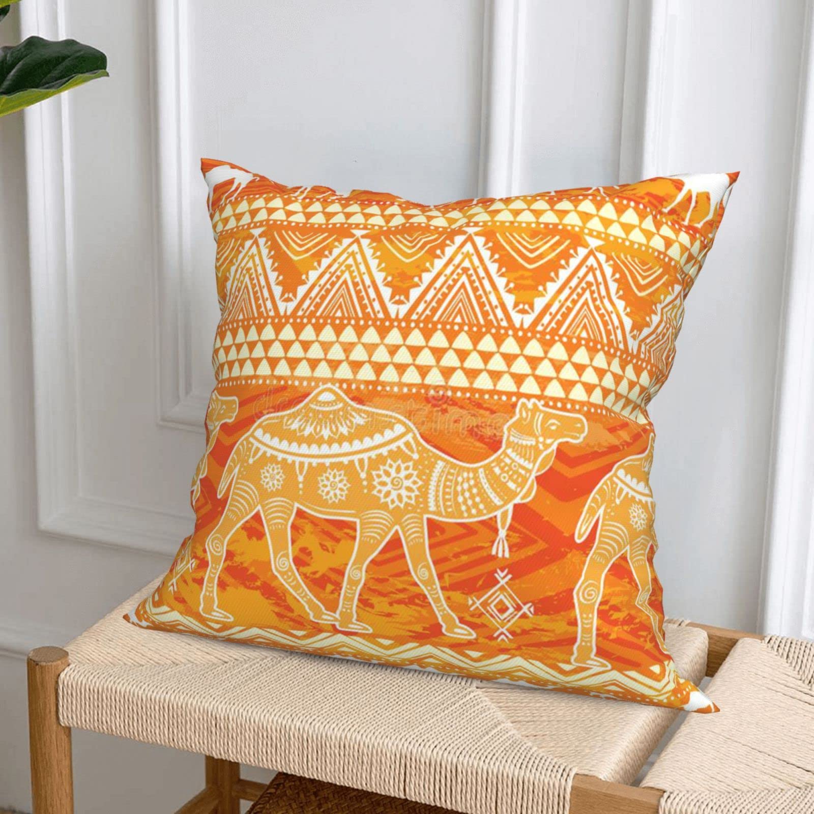 Amazon.co.jp: キャメル クッションカバー 45x45cm装飾枕カバー 4枚