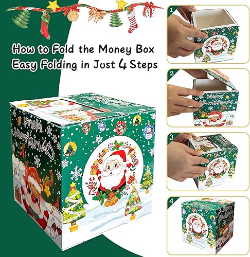 Vista 62 de Caja de dinero de Navidad para tirar de regalo en efectivo, cajas de regalo para dinero en efectivo, caja de regalo sorpresa para padres, amantes