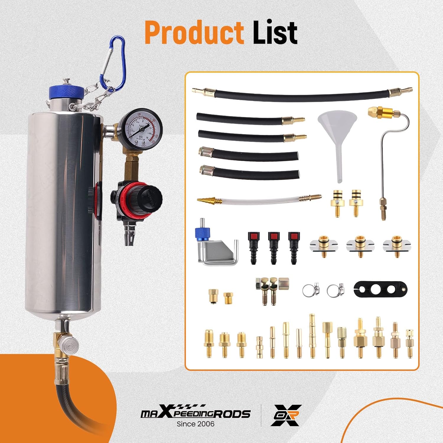 maXpeedingrods Fuel Injector Cleaner Kit, Non-dismantle Fuel Injector Cleaning Tool, Gasoline Fuel System Cleaner Tester, 800ML 140PSI Intake Valve Manifold Throttle Body Catalytic Converter Cleaner