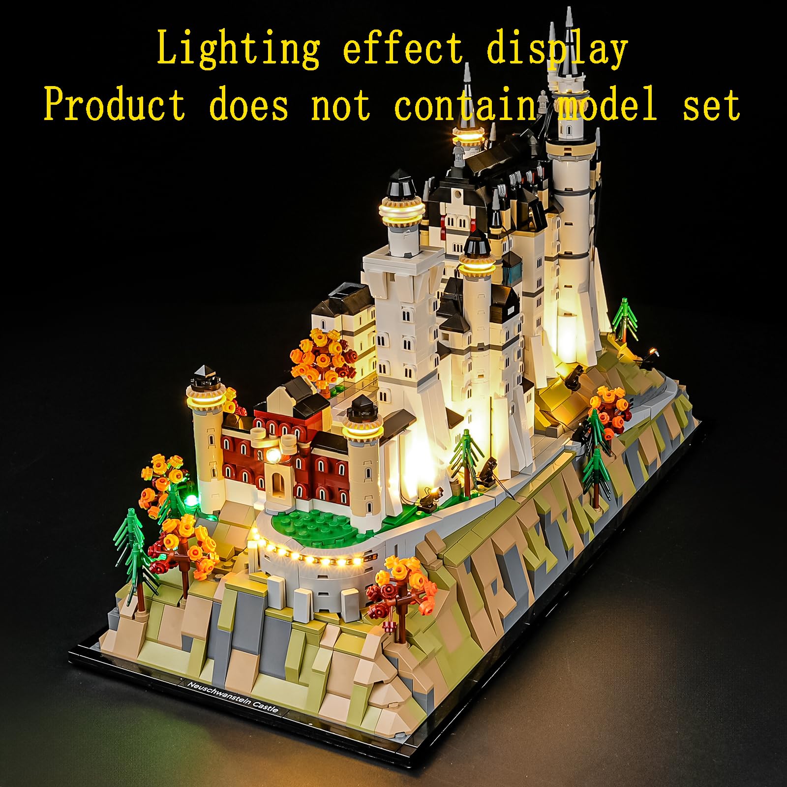 GEAMENT Oświetlenie LED Kompatybilne z LEGO Zamek Neuschwanstein (Castle) Architecture 21063 Model do Składania Klocków (Zestaw Modeli Niezawarty)